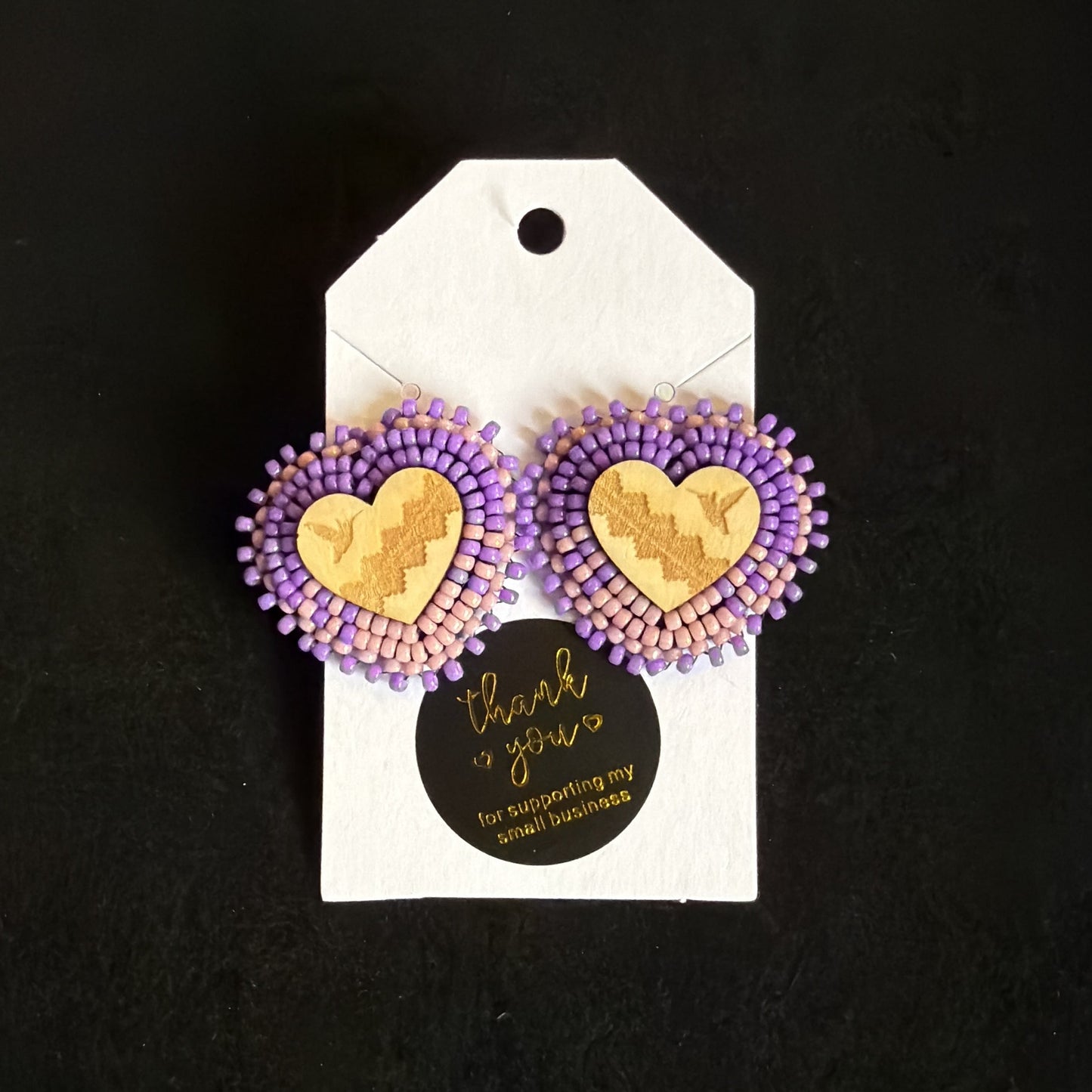 Heart stud pink n lilac