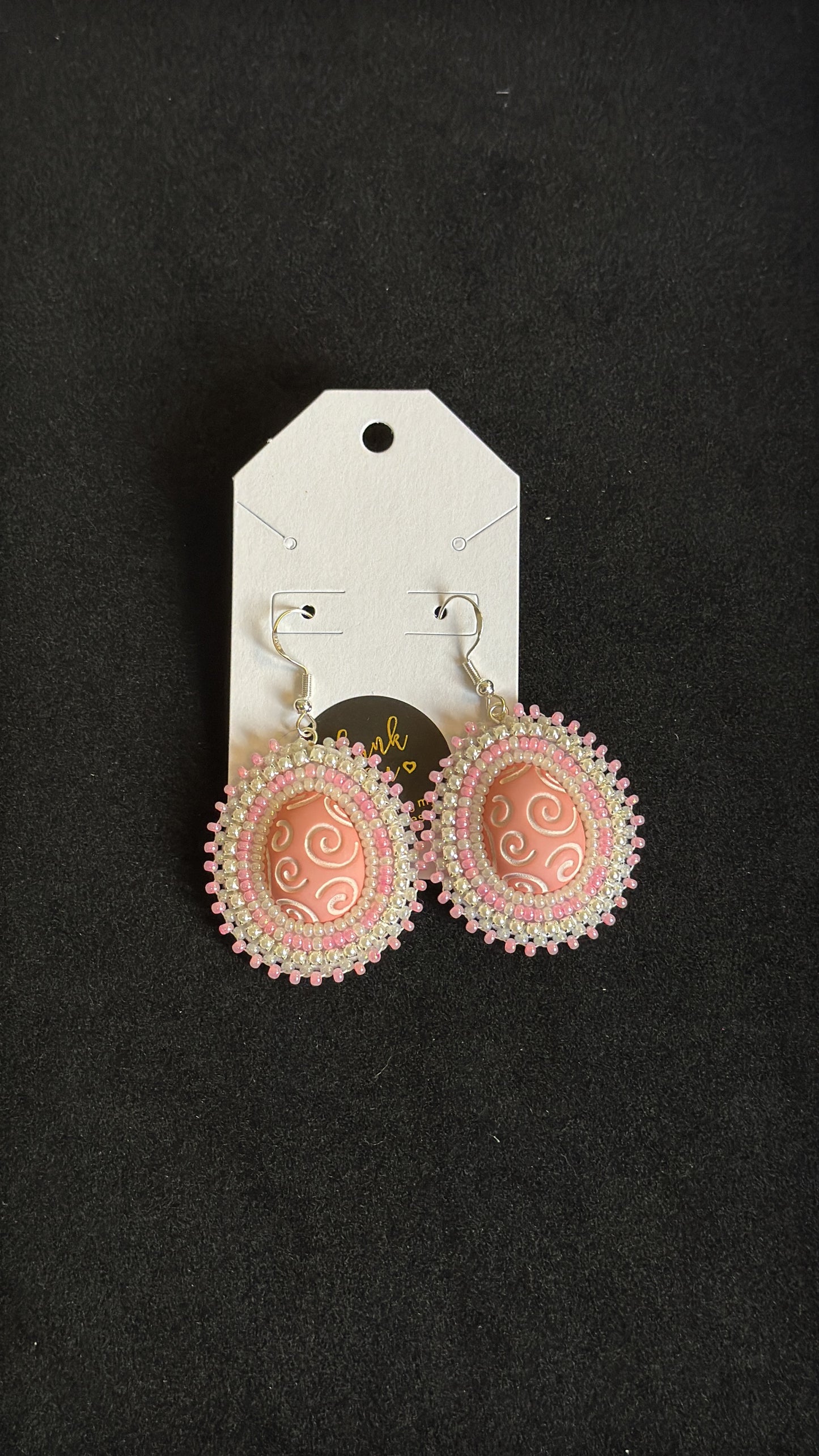 Pink egg earrings