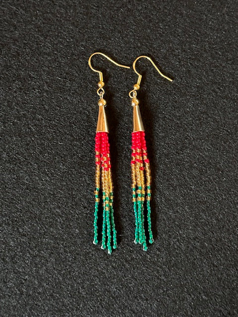 Mini red, gold and green fringe