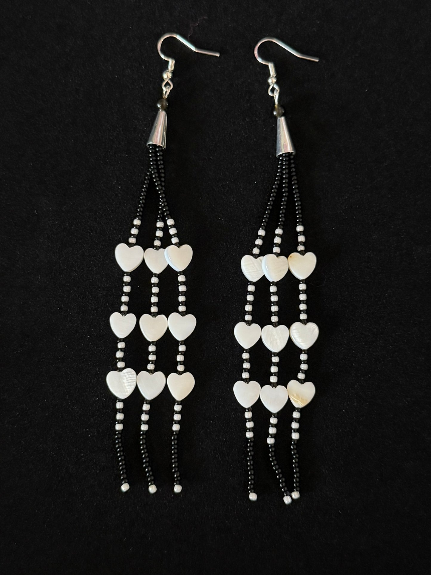Black and white heart fringe