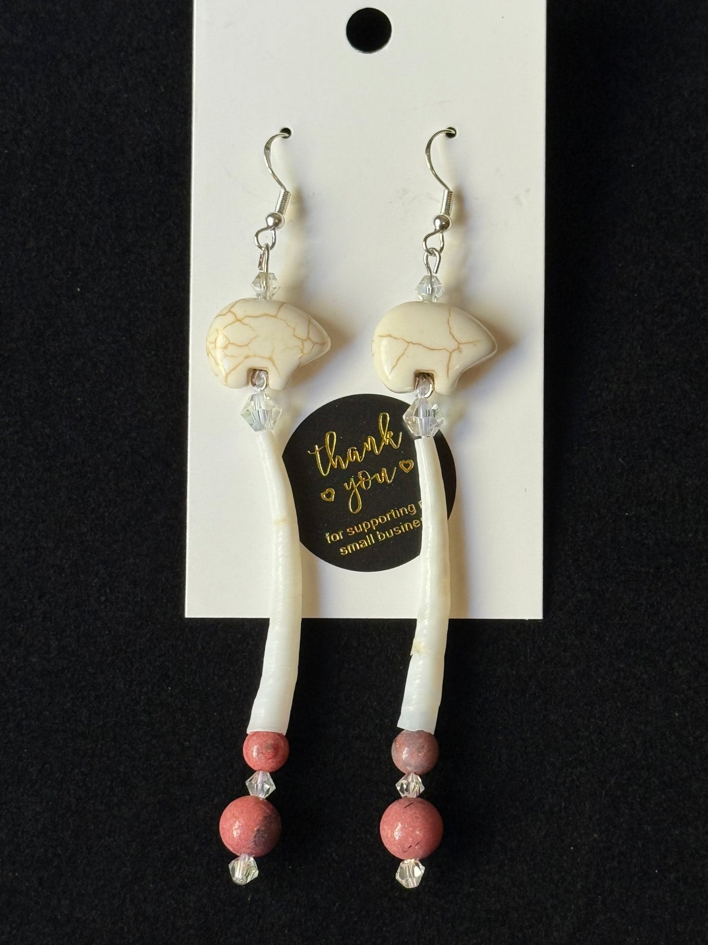 Dentalium earrings option 3